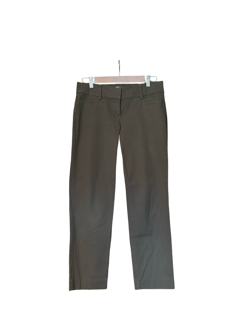 LOFT Olive Green Low-Rise Cropped Ankle Pants